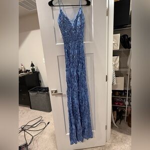 Windsor Blue Sequin Prom Dress